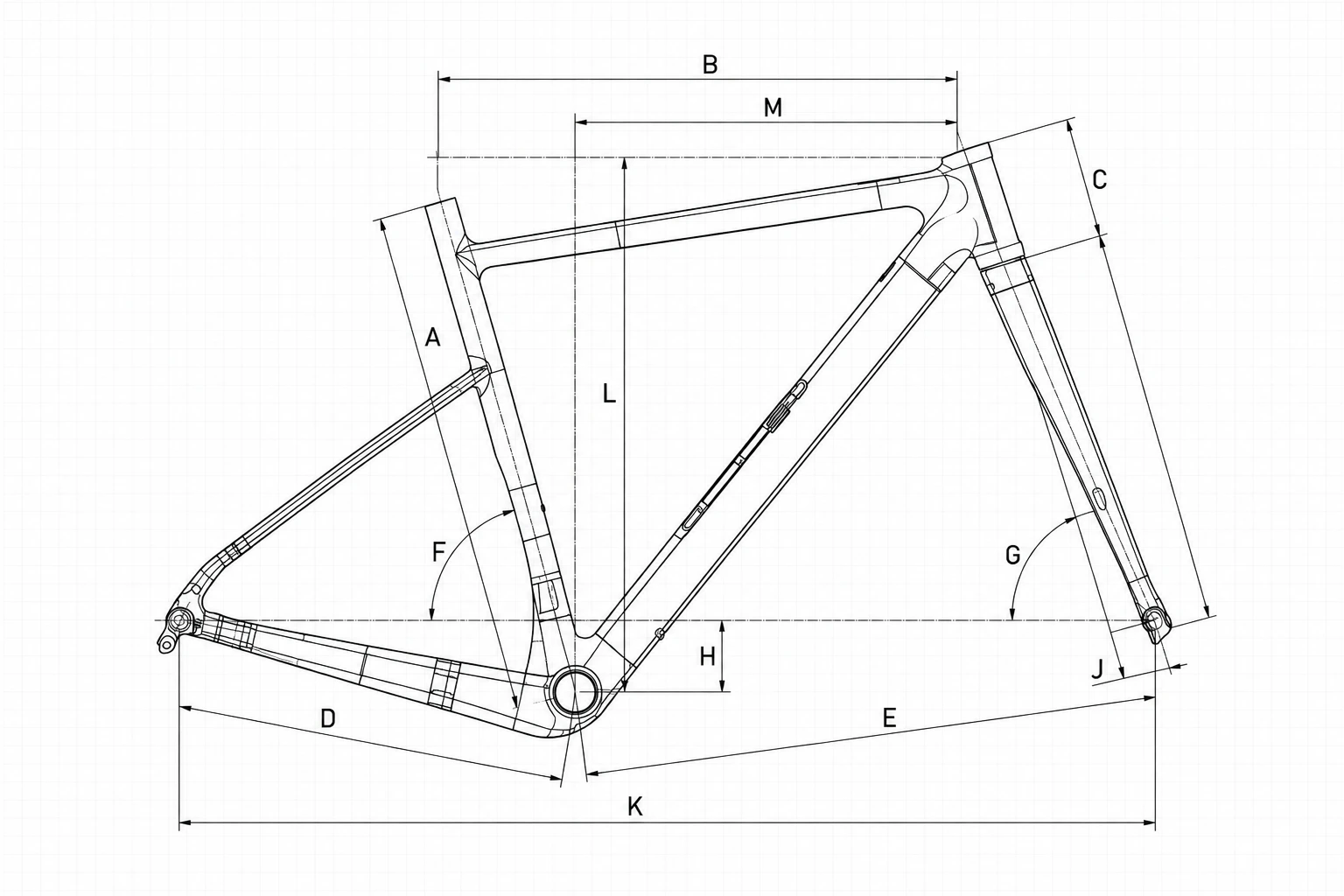 Plano técnico de la geometría del PYRMON Canigó con las cotas principales.